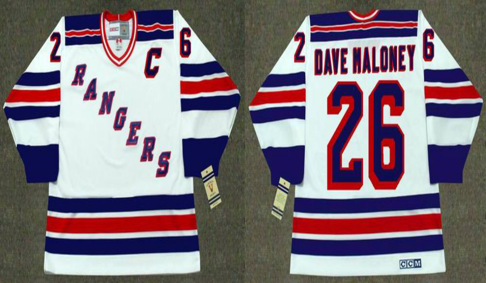 2019 Men New York Rangers 26 Dave Maloney white CCM NHL jerseys